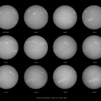 Übersichtsaufnahmen der ganzen Sonne im Kalzium Licht vom März und April 2012. Aufnahmen mit einem Lunt Klazium Filter bei einer HWB von 2.2 Angström an einem 100mm – f/5 Refraktor. Bildaufnahme mit einem Videomodul DMK 41 von The Imaging Source